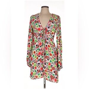 AFRM Floral V-Neck Long Sleeve Dress size L